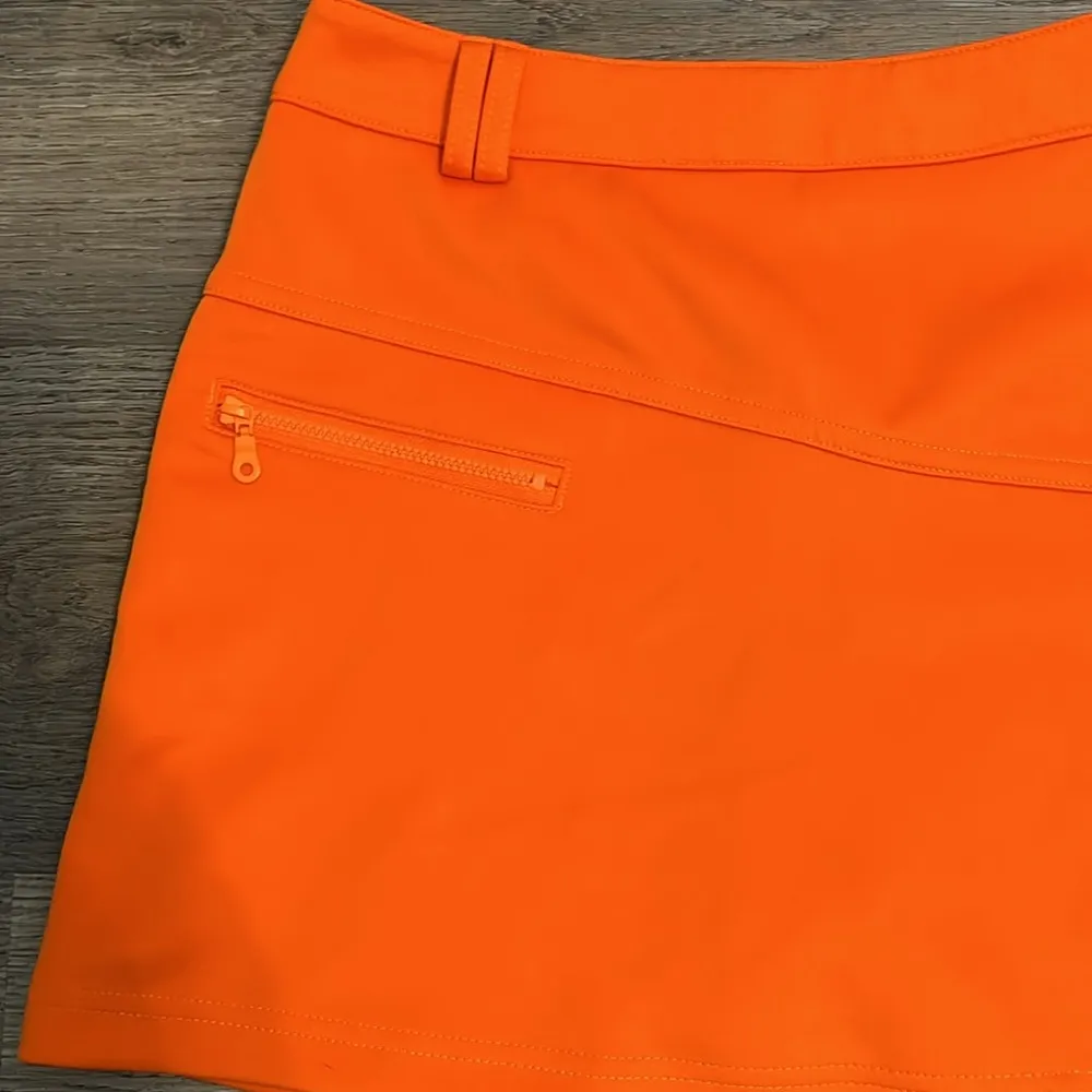 PGM Women's Breathable High Waste Orange Golf Athletic Skort 29 - Image 11