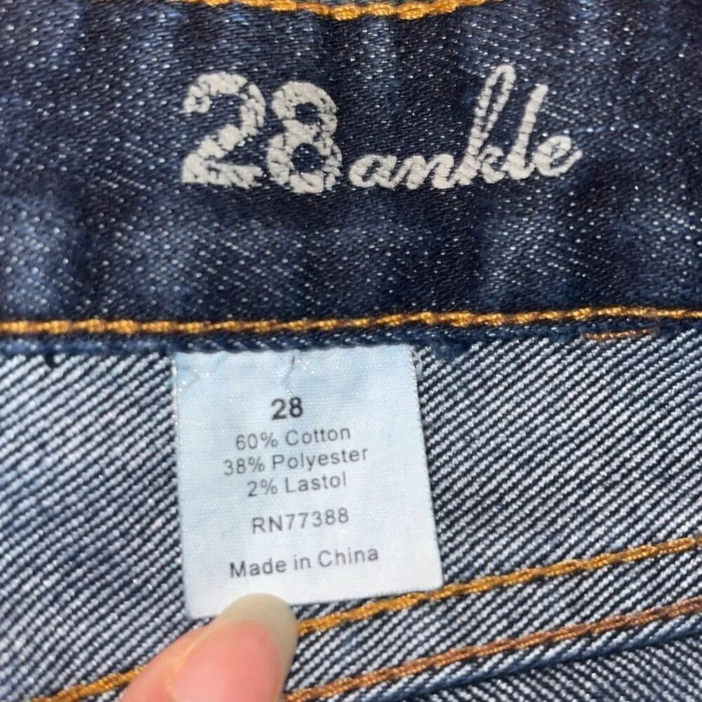 J Crew Womens Classic‎ Low Rise Toothpick Skinny Ankle Jeans dark Wash Size 28 Blue - Image 5