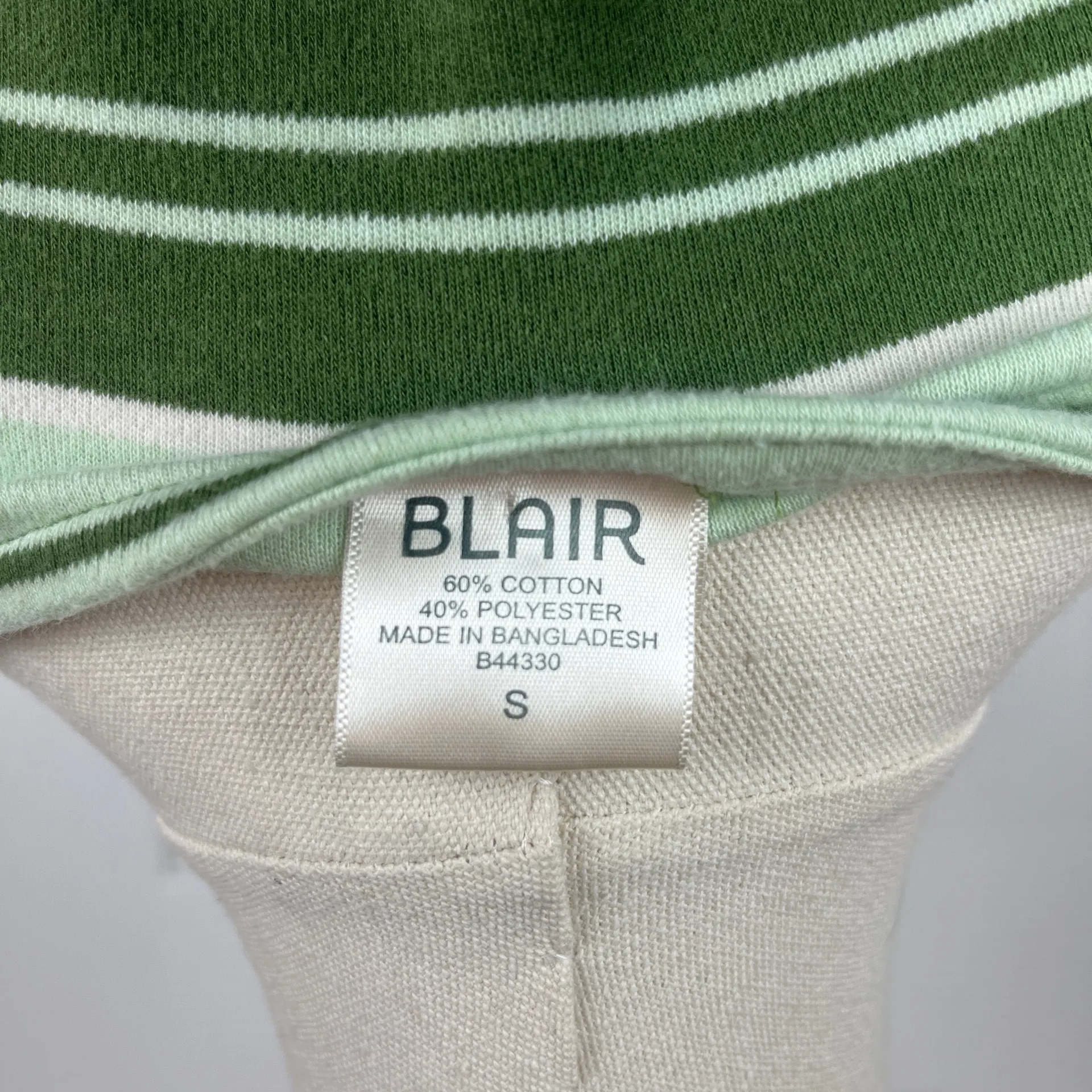 Green striped Blair button shoulder long sleeve top - Image 4