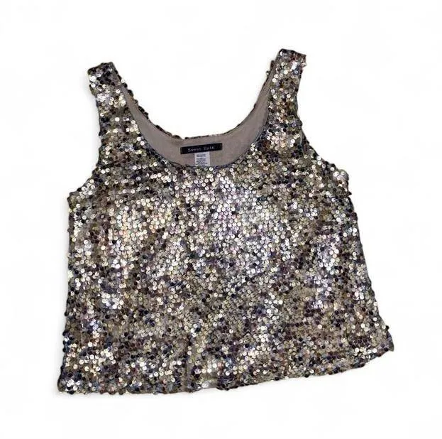 Y2K gold and brown sequin tank top - Image 2