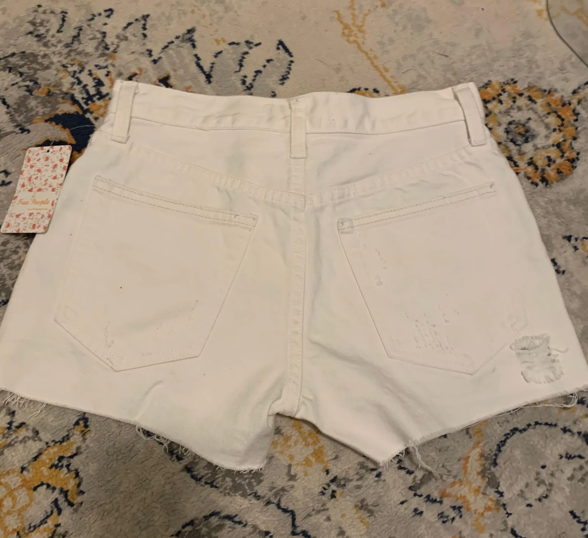 SOFIA WHITE DISTRESSED DENIM SHORTS 24 - Image 4