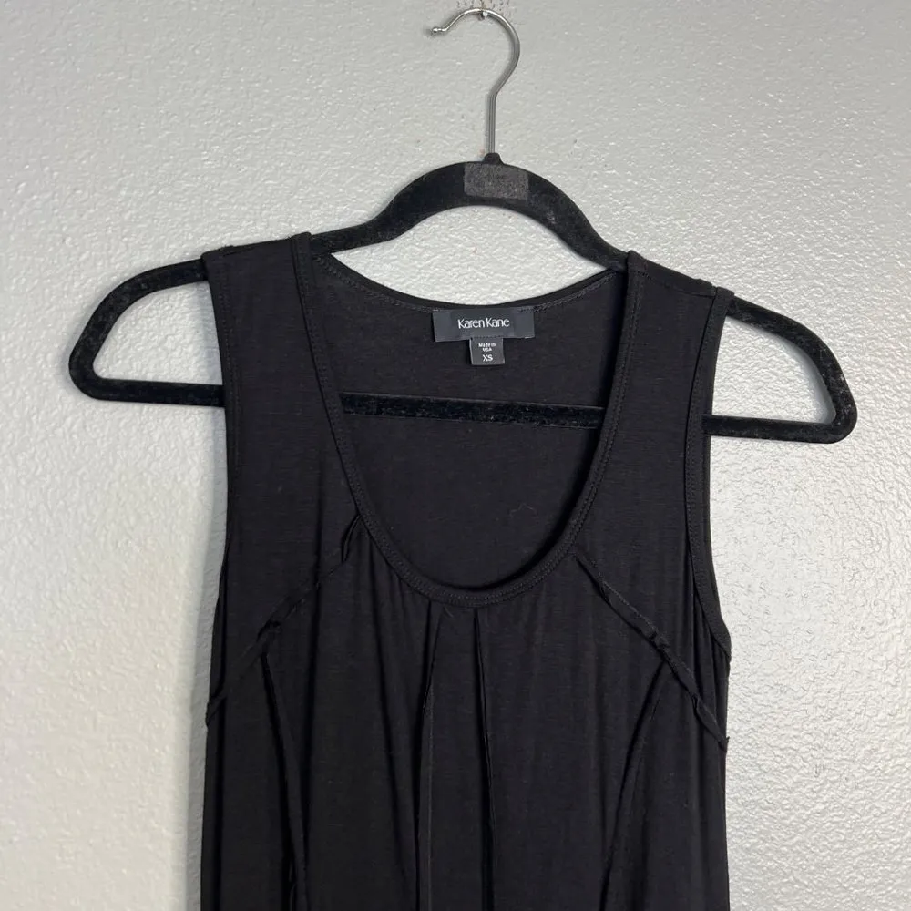 NWOT Karen Kane Outside Seam Tank Dress Knee Length Jersey Knit Stretch Black XS - Image 3