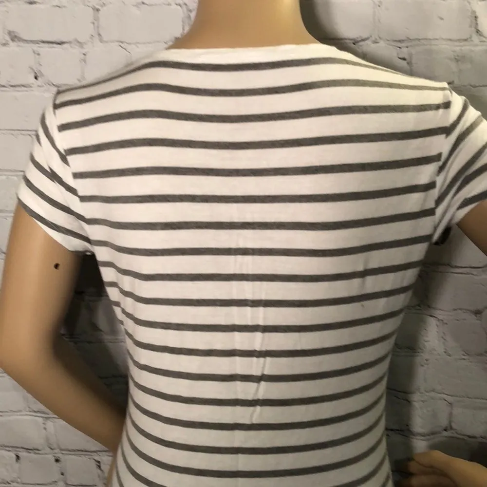 Max Studio Striped Cap Sleeve T-shirt M - Image 6