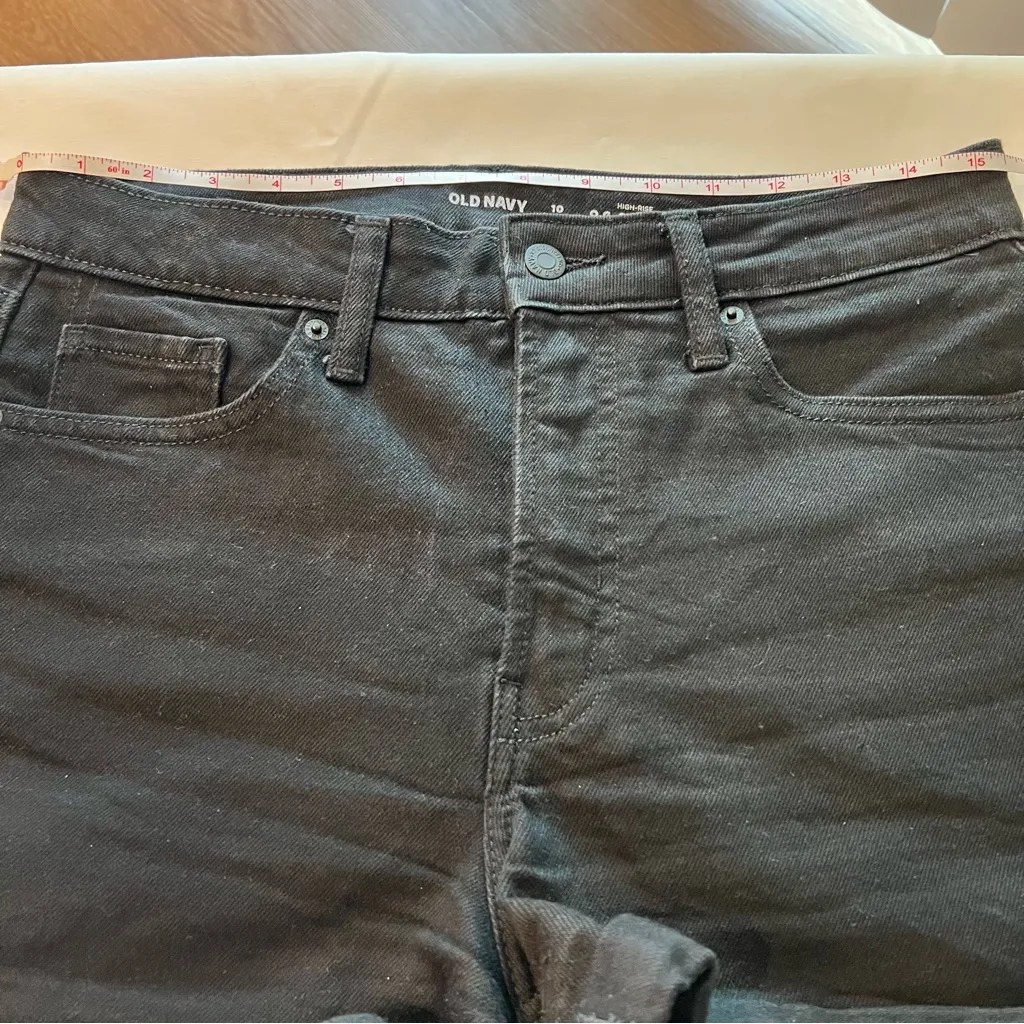 Old Navy Shorts Womens Size 10 black OG Straight High Rise - Image 3