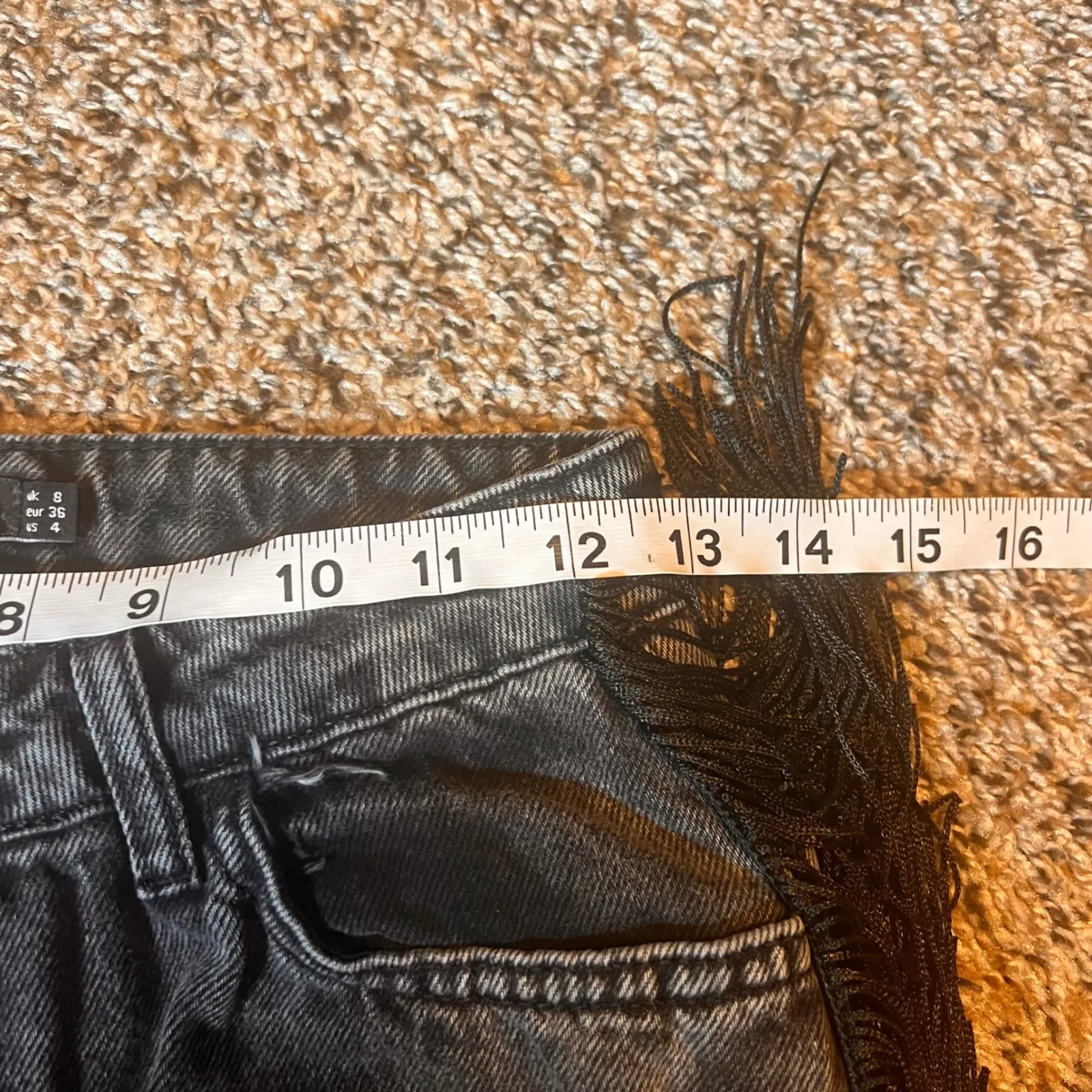 Nasty Gal Collection It's Only Rock and Roll Fringe High Waisted Jean Black Sz 4 - Image 4