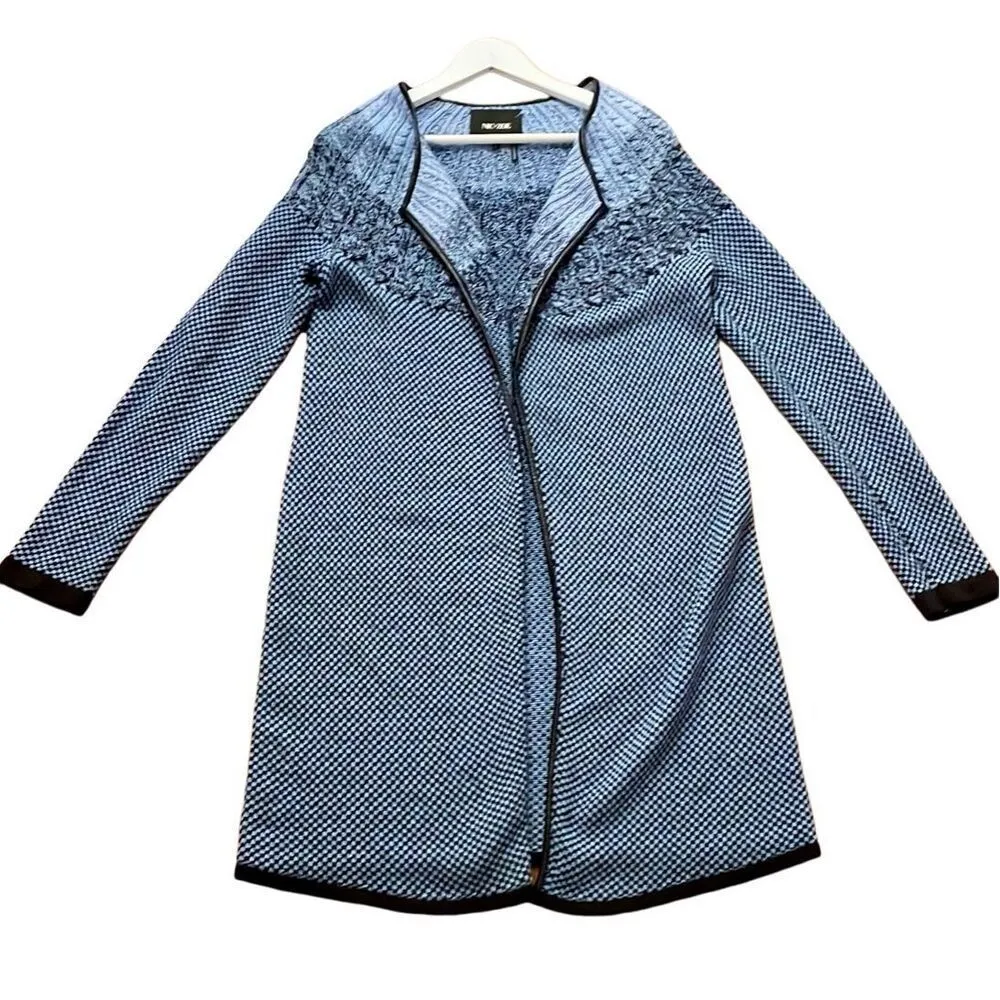 Nic & Zoe blue knit ombre long cardigan sweater small - Image 4