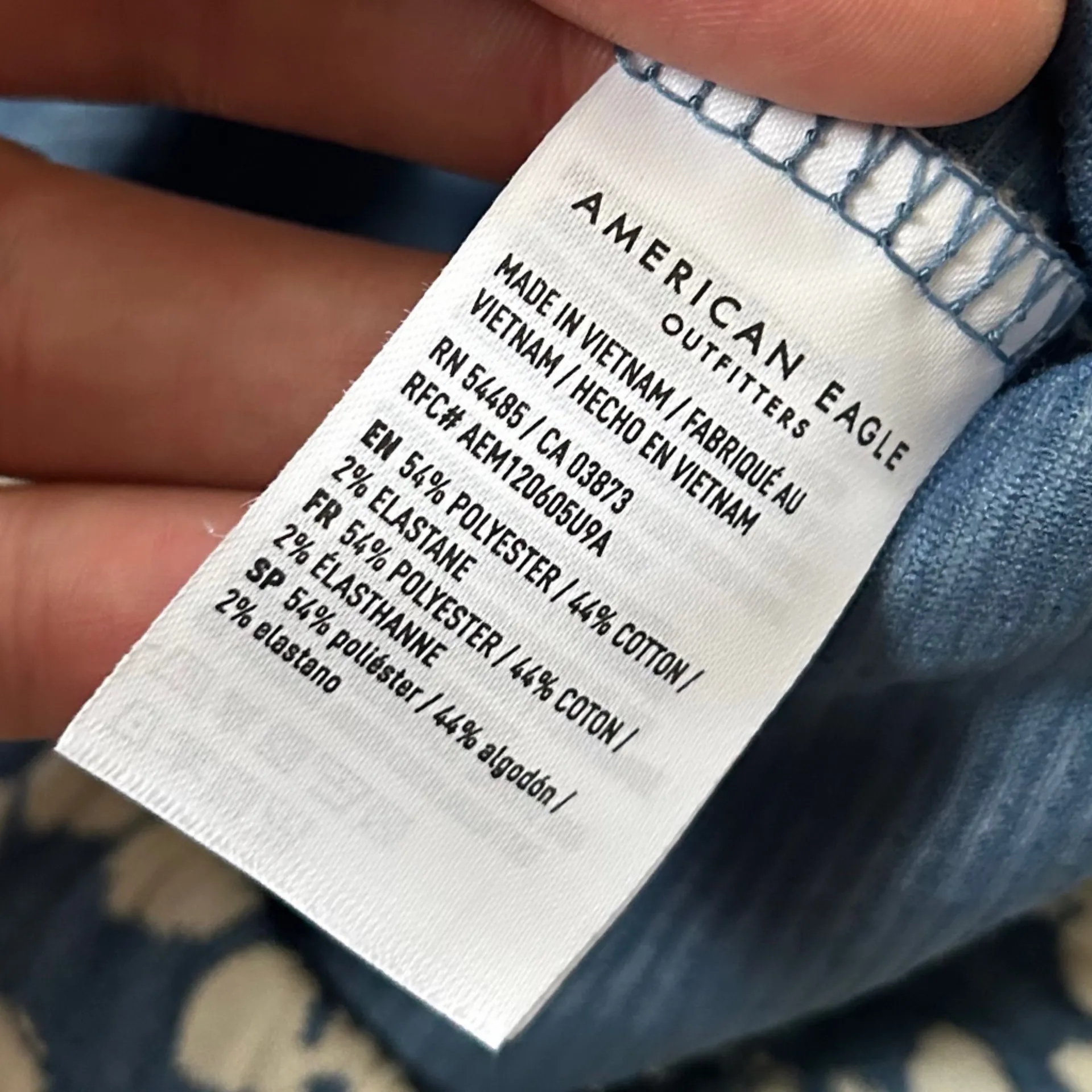 American Eagle Outfitters Blue Floral Flare Pants 70s 60s Hippie Stretch Comfy - Image 3