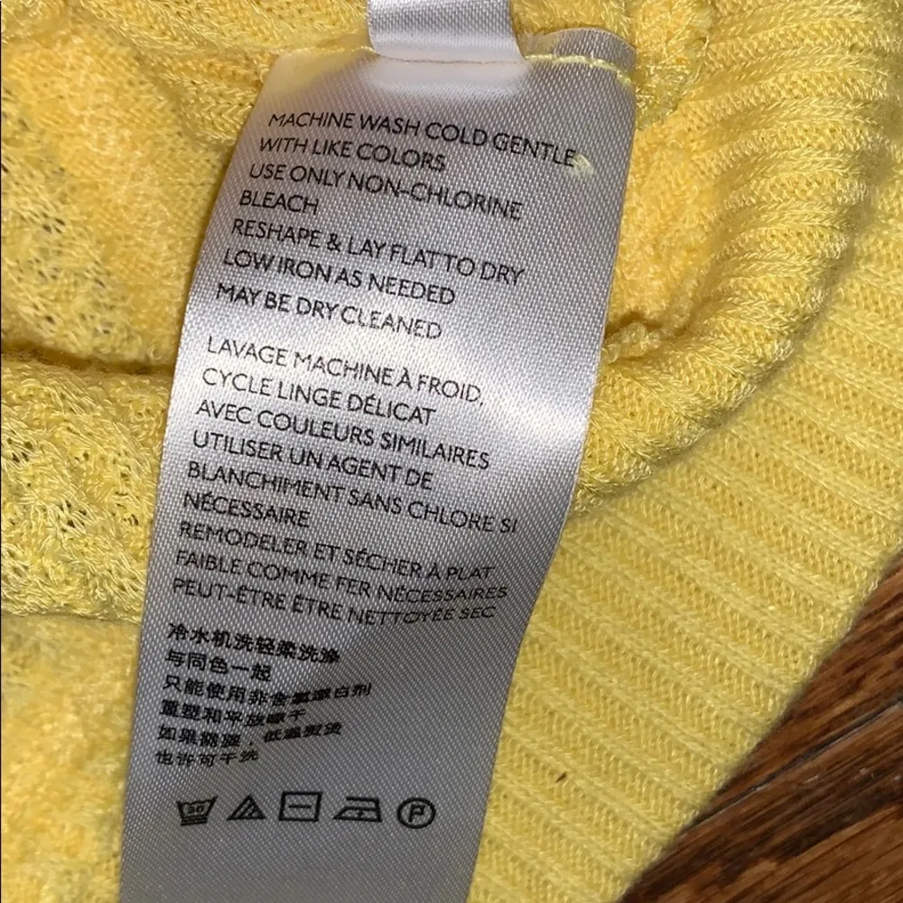 New Free People Santa Clara Yellow Thermal Long Sleeve Knit Top size Small - Image 8