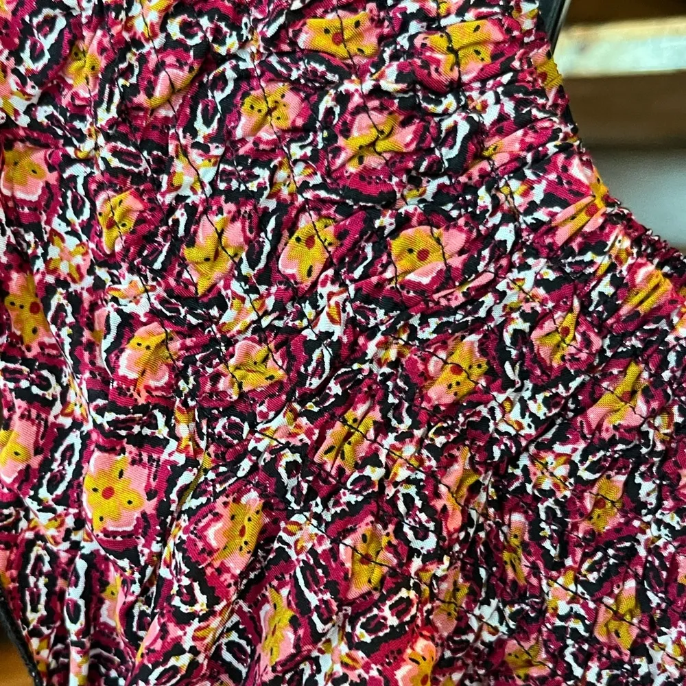 Smocked Crop Top Peasant Flowy New Shirt Womens XS - Image 4