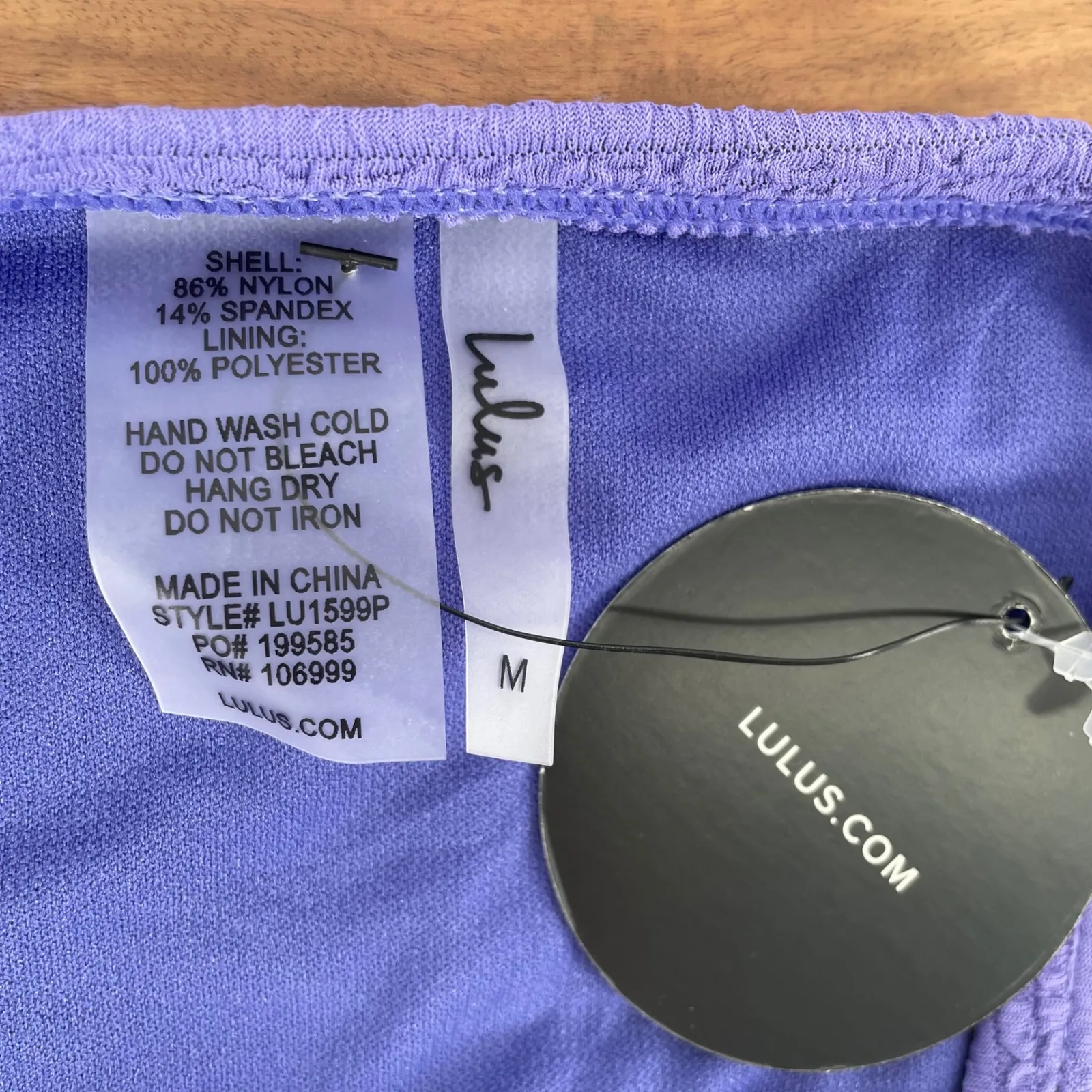 Lulus Purple Textured High Waisted Bikini Bottoms Size M - Image 5