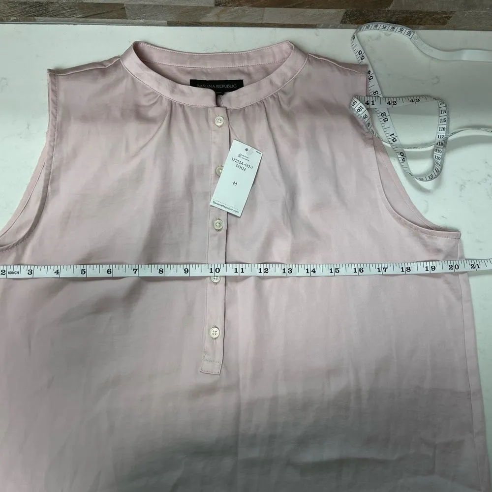 Banana REPUBLIC Satin Ruffle Hem Top Pink Sz M NWT - Image 6