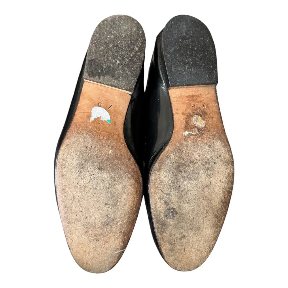 Vintage 80’s PATRIZIA PANCALDI Black & Gold Soft Leather Loafer Two Tone size 7 - Image 10
