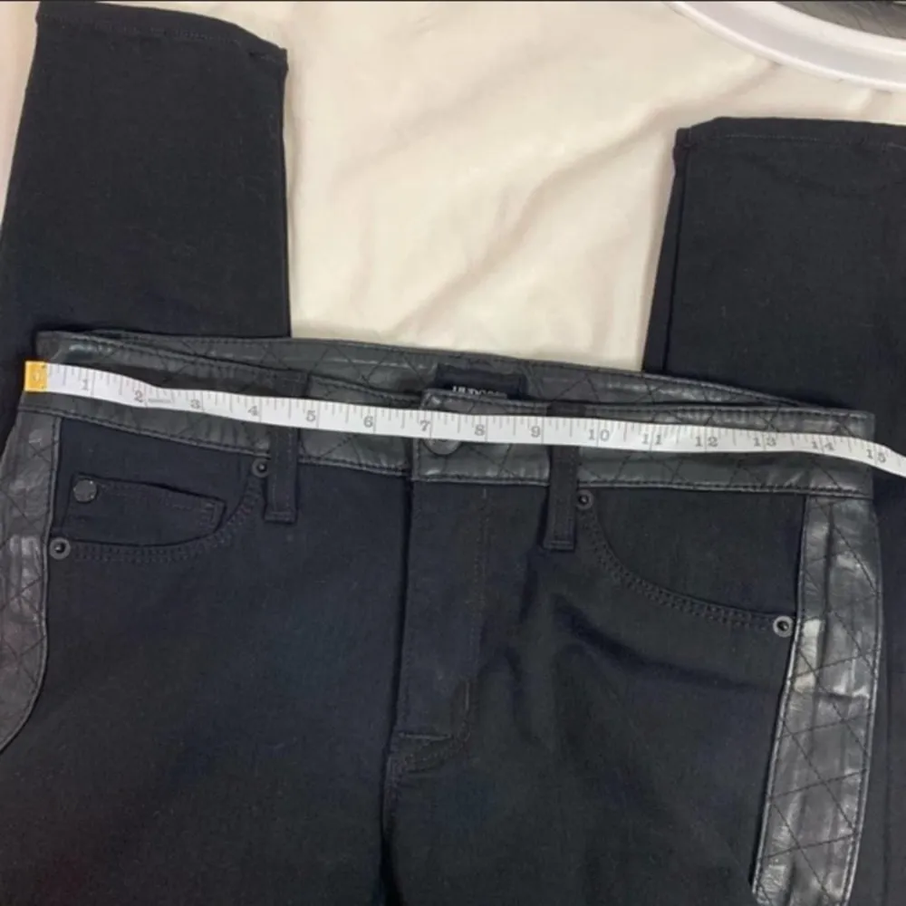 Hudson Leeloo super skinny crop jeans leather trim - Image 5