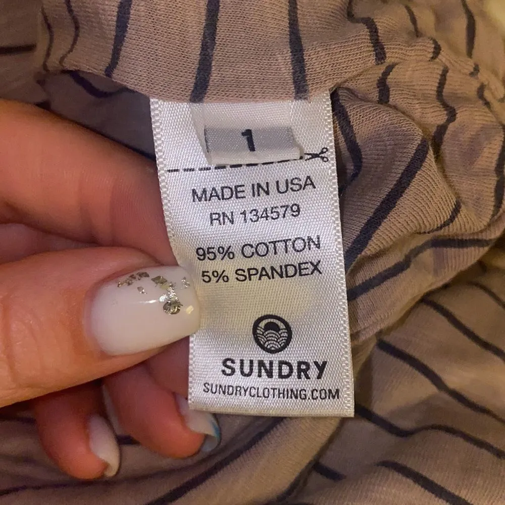 ✨ Sundry Evereve Black Striped Rouched Dress ✨ - Image 8