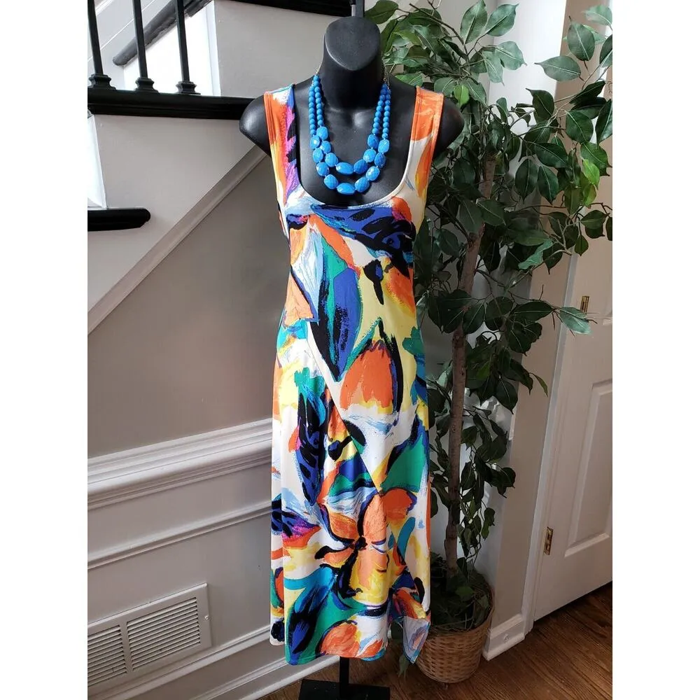 Melissa Paige Womens Multi Sleeveless Stretch Wide Strap Long Maxi Dress Size M - Image 12