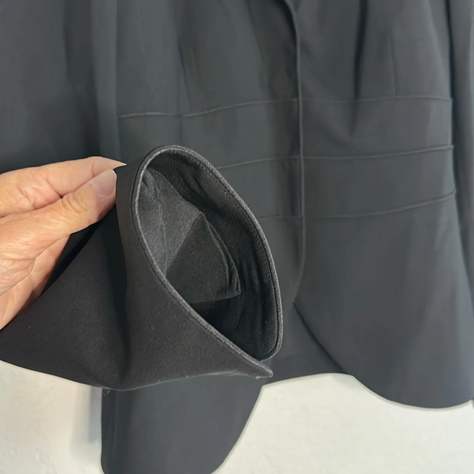 NEW Dana Buchman Black Stretch Wool Blazer Office Snap Front Fall Classic Preppy - Image 3