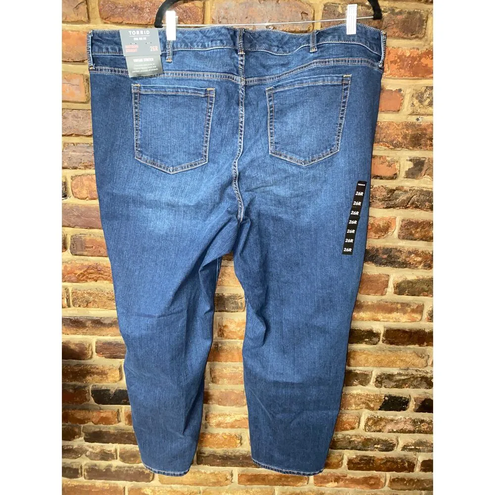 NWT Torrid Undercover Dark Blue Denim Boyfriend Straight Mid Rise Jeans Size 26 - Image 8