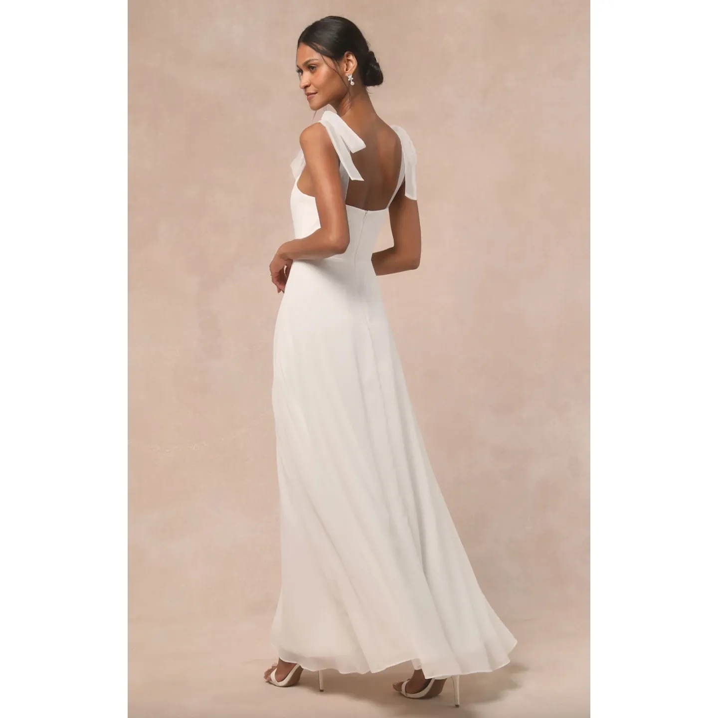 Lulus Radiant Romance White Tie Strap Maxi Dress Formal Bridal Wedding XL NWT - Image 3