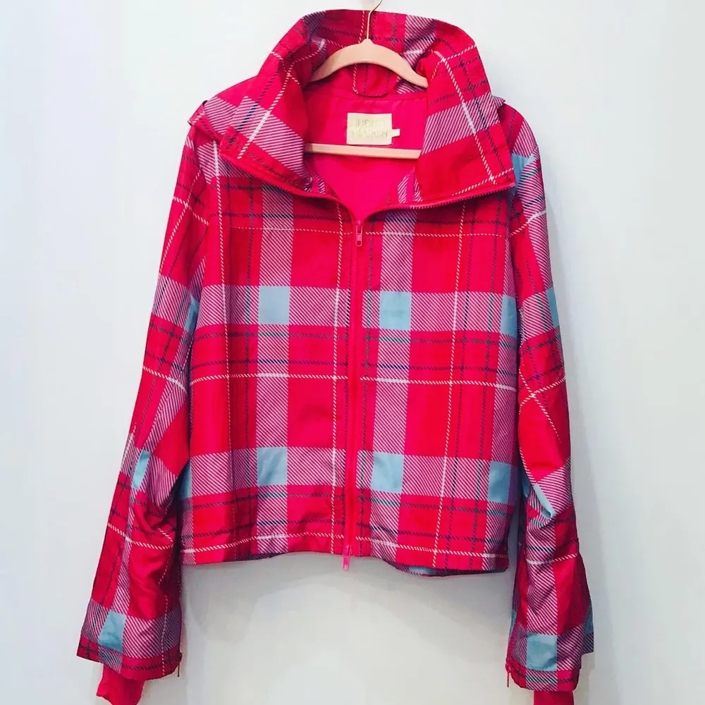 Judith March Windbreaker pink plaid  jacket sz Small - Image 2