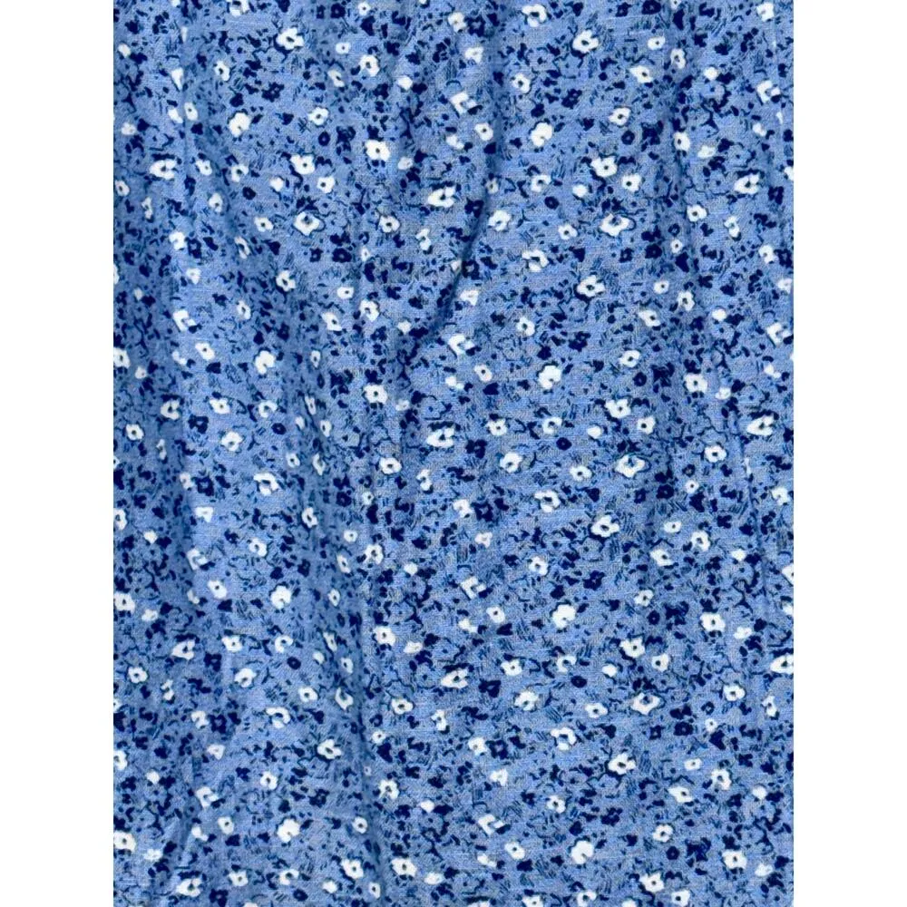 Abercrombie & Fitch Blue White Floral Zip Up A-Line Mini Skirt Womens Size XL - Image 3