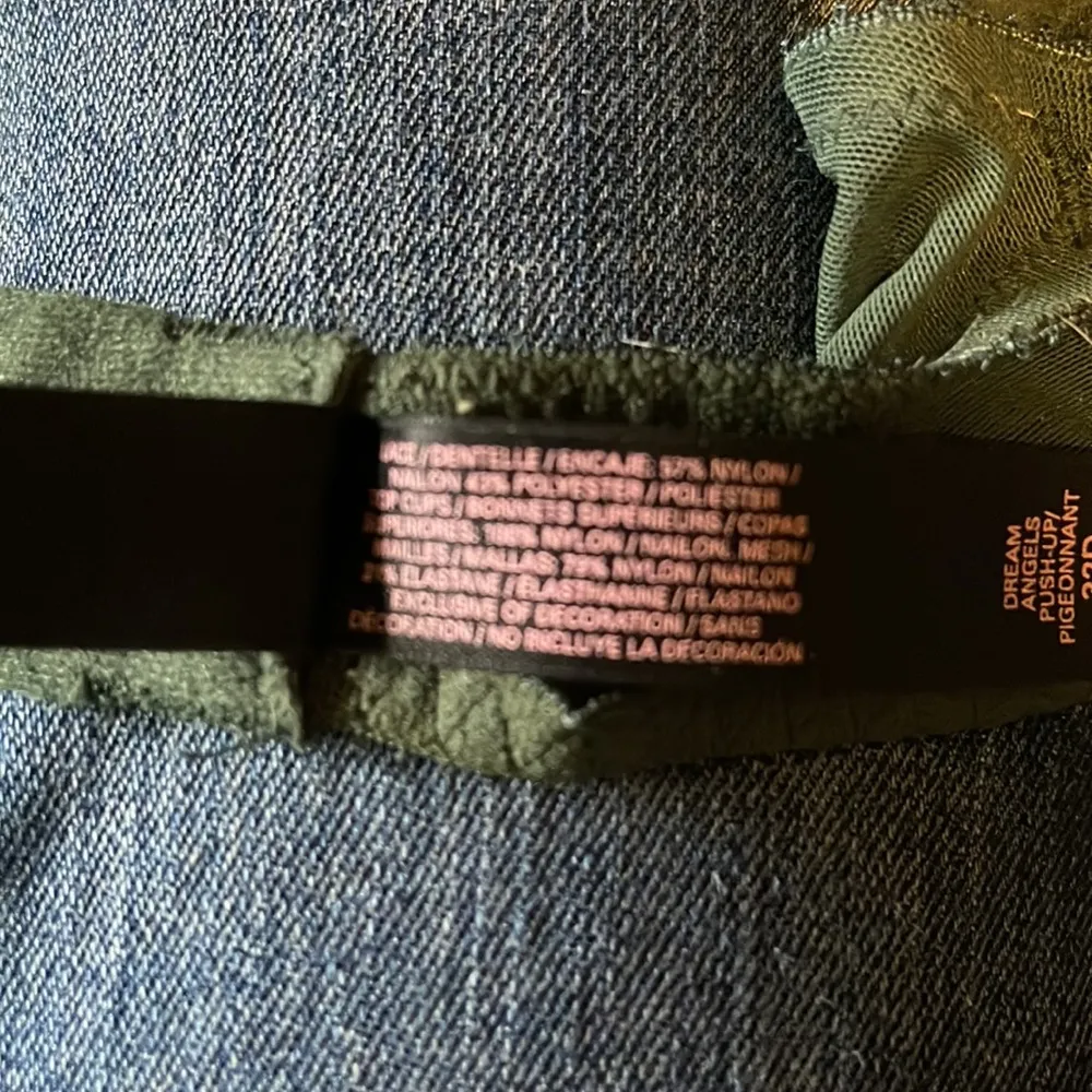 Victoria's Secret Dream Angels Push Up Bra Dark Green Lace Overlay 32D - Image 14