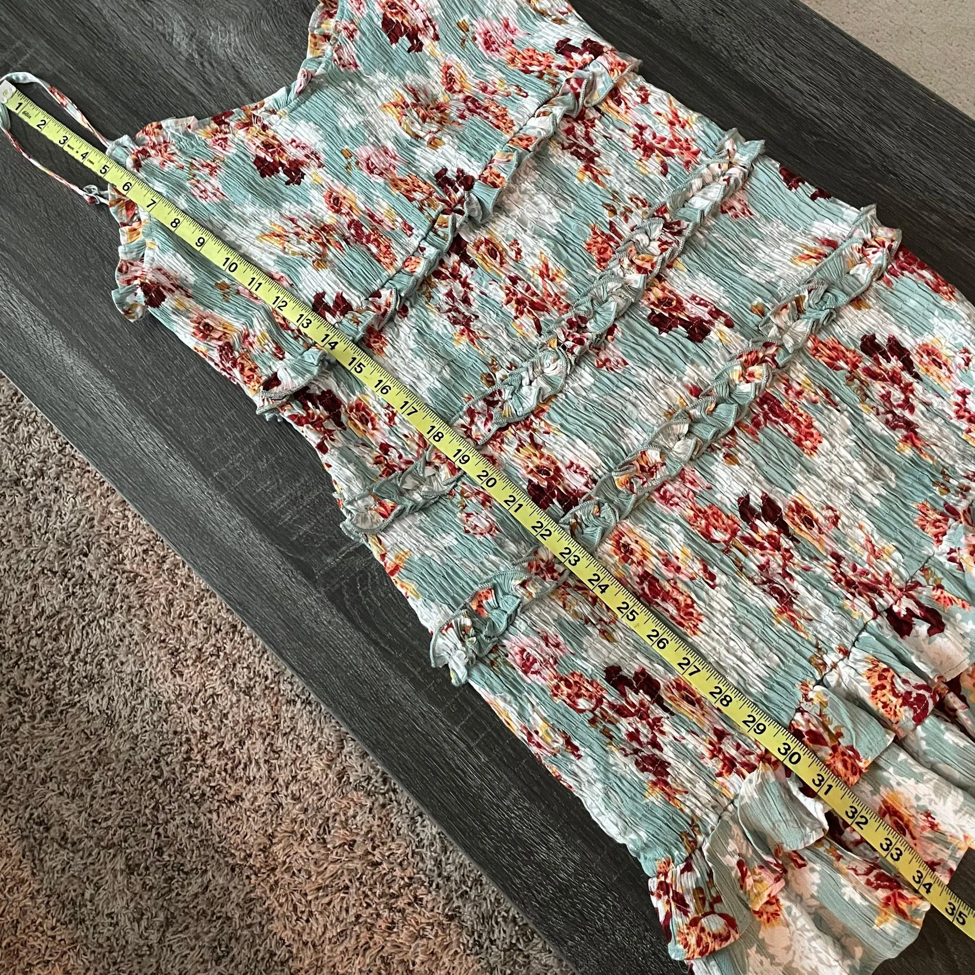 NWT  Ruched Floral Dress Spaghetti Straps - Image 6