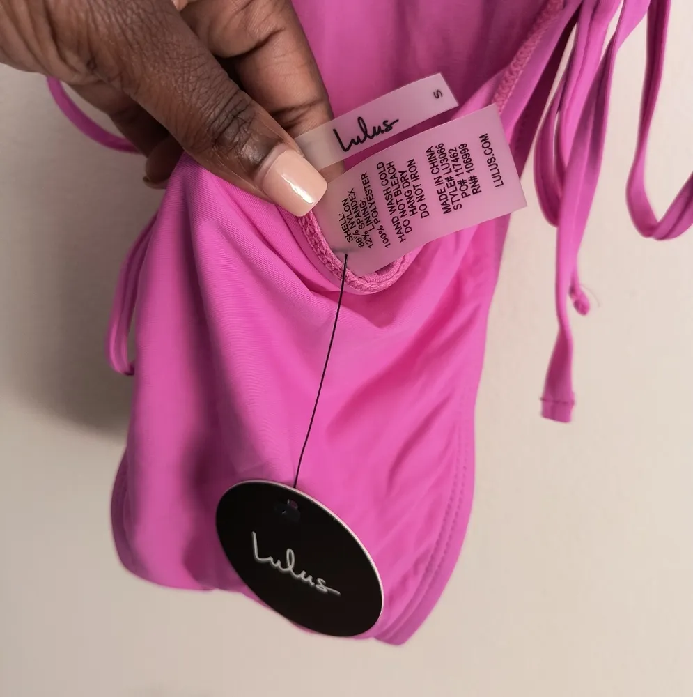 Lulus Pink One Piece Monokini Swimsuit Small - Image 3