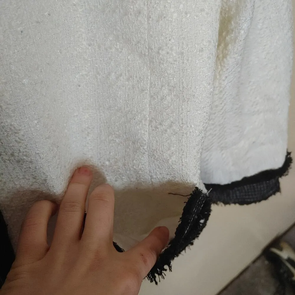 Ann Taylor Size 4 Blazer Textured Black White Professional Career Chic Preppy - Image 6