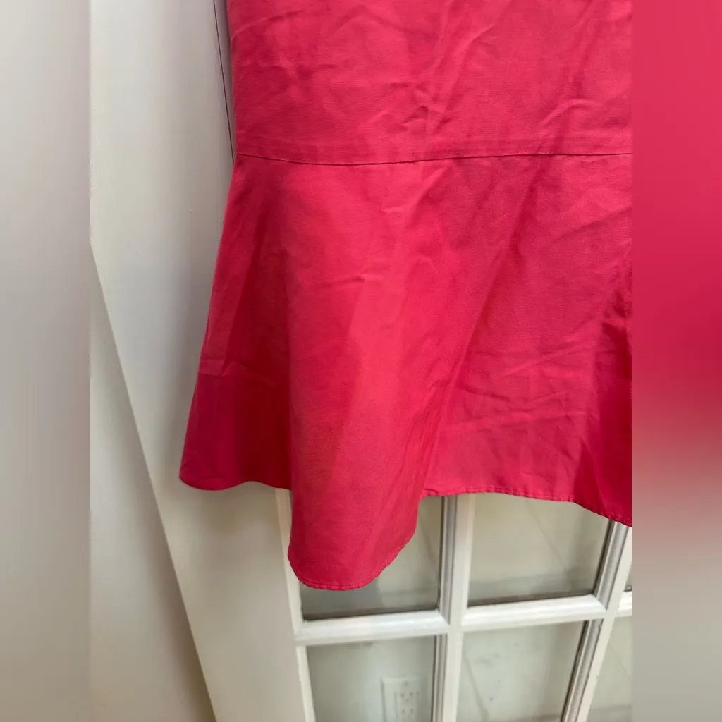 J. Crew Dark Pink Fluted Chic Strapless Silk Formal Cocktail Midi Dress Size 2 - Image 10