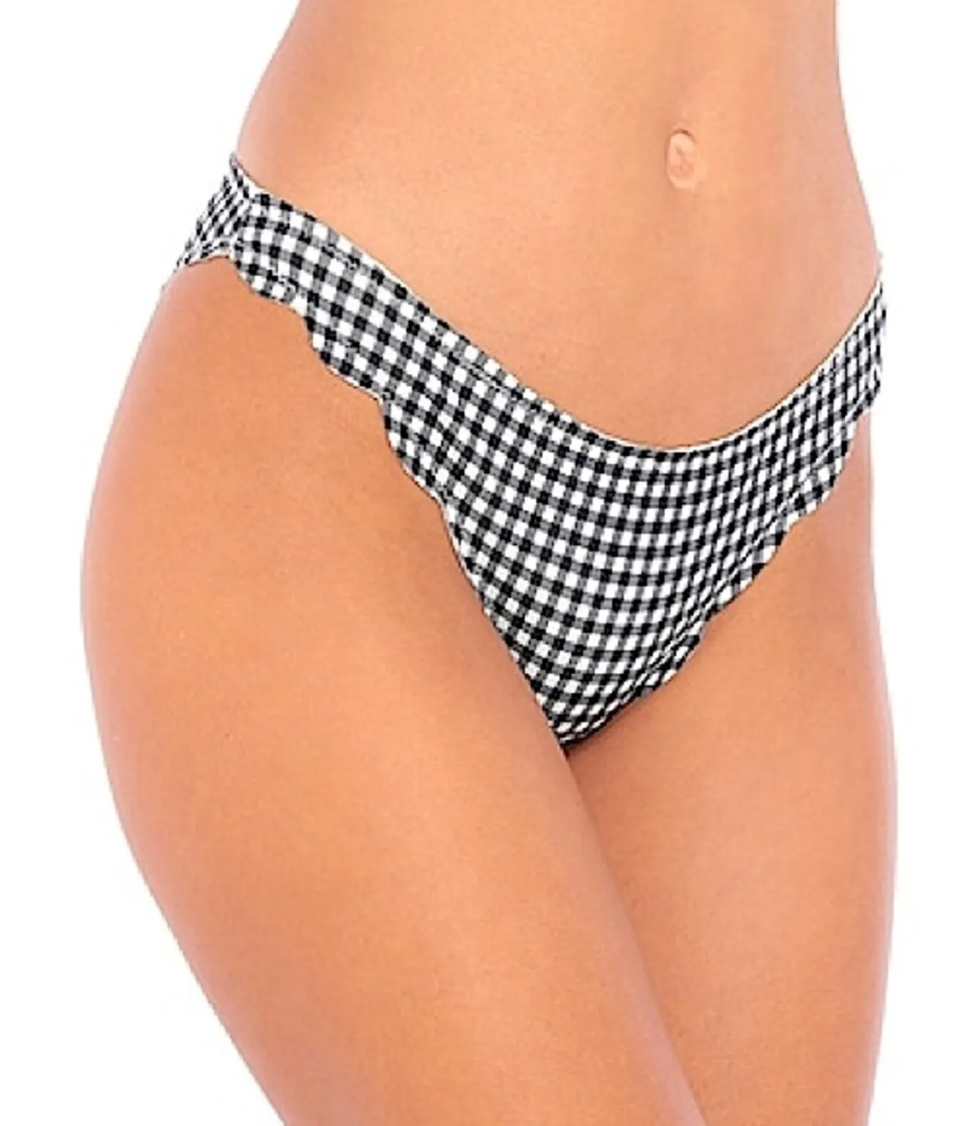 Marysia Swim Broadway Bikini Bottom in Gingham Black/White Print Size Medium Black - Image 1