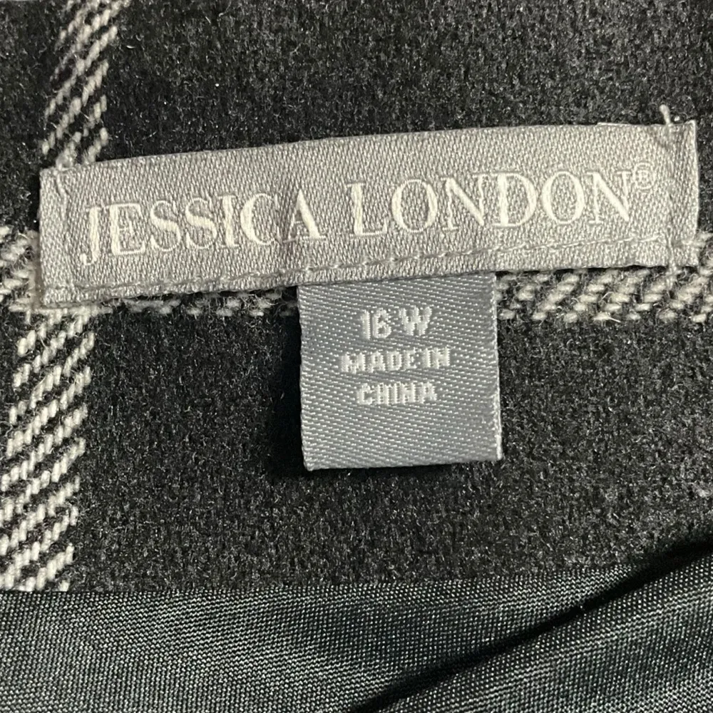 Jessica London Wool Blend Maxi Black and White Checkered Skirt - Image 6