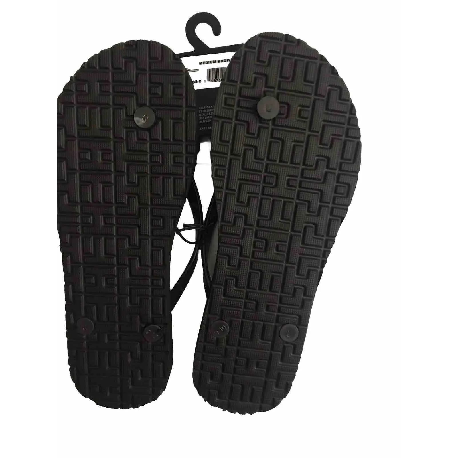 Tommy Hilfiger Women’s Flip Flop Sandals Size 9 Brown Cream Color - Image 8