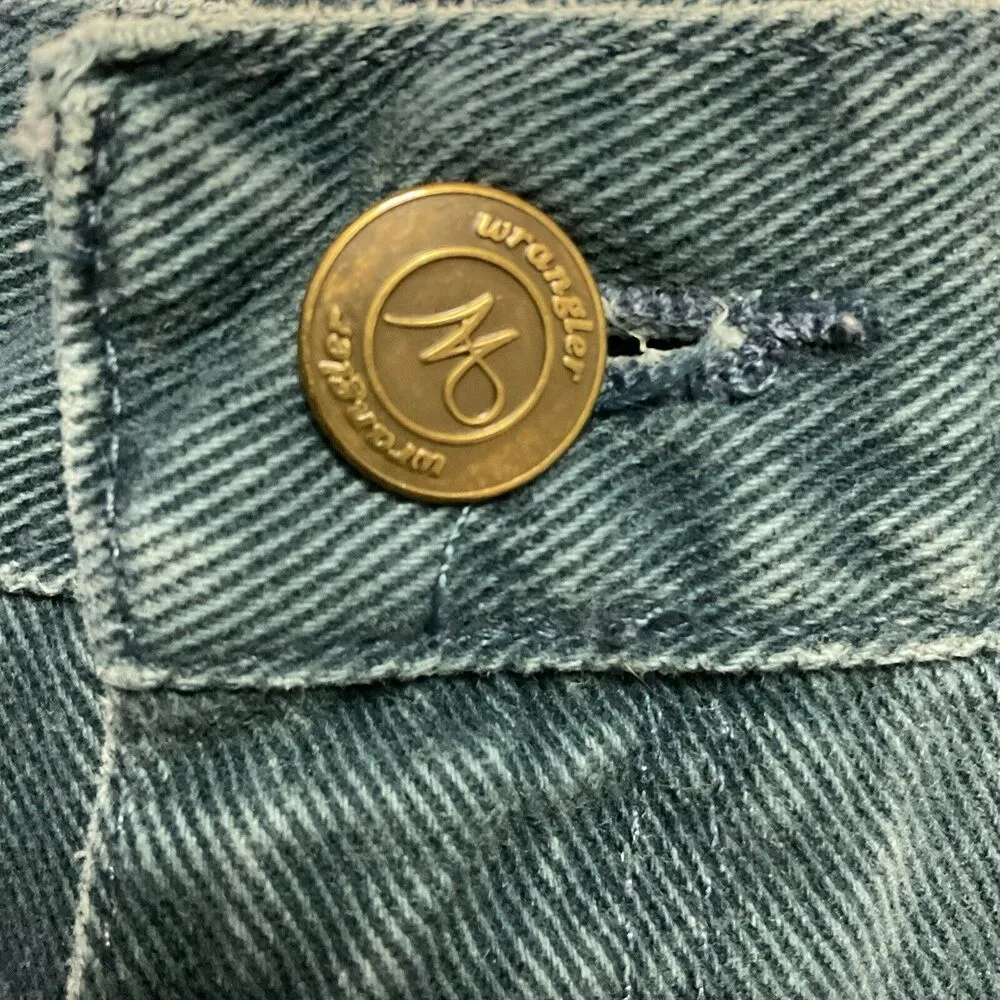 Vintage Wrangler Jeans Womens 33 Teal Green Wrangler Women High Waist Straight - Image 7