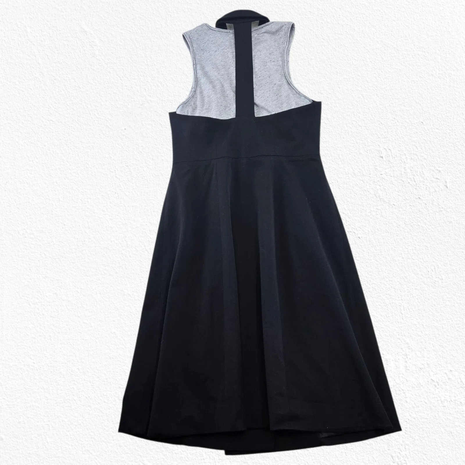 Maeve Anthropologie Gray Black Mixed Media Double Breasted Trench Dress Size 4 - Image 10