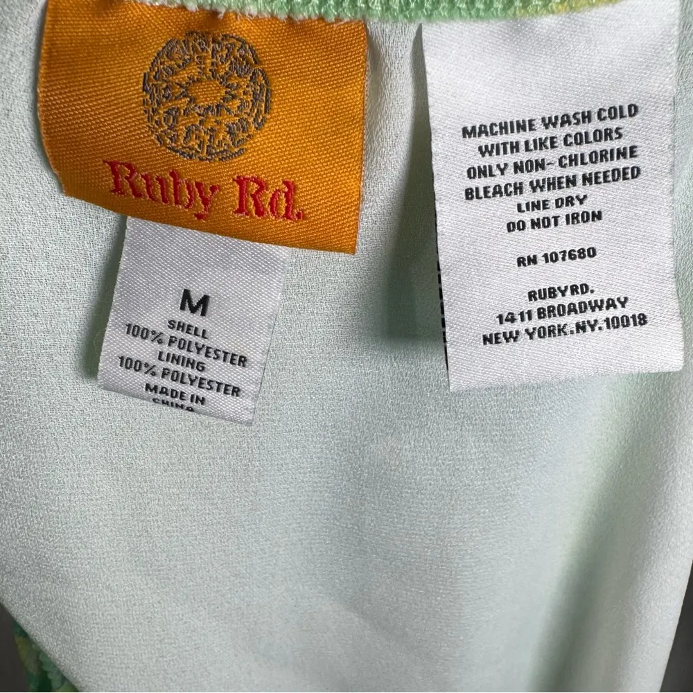 Ruby Rd green yellow blue chiffon flowy maxi skirt size medium - Image 5