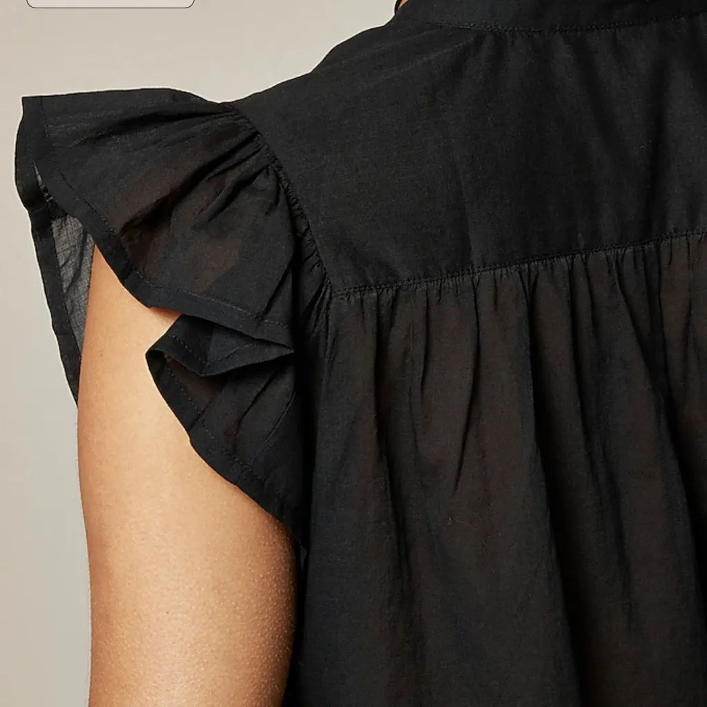 J.Crew Flutter-sleeve button-up shirt in cotton voile - Image 2