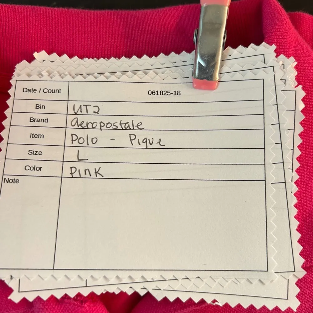 Aeropostale The Skinny‎ Polo Shirt Large Pink Golf - Image 8