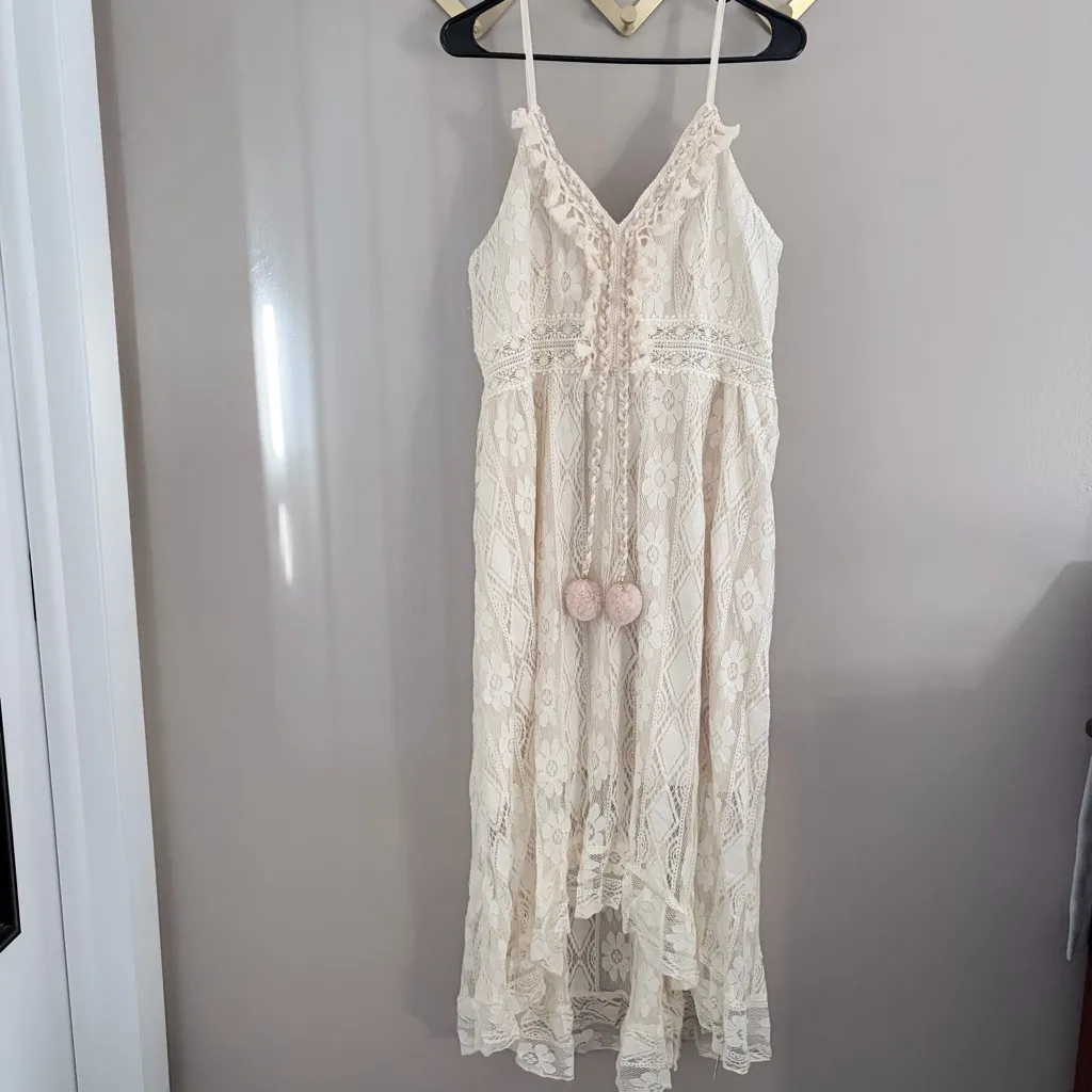 NWT Astrid Sleeveless V-neck Tassel Ruching Dress - Image 3