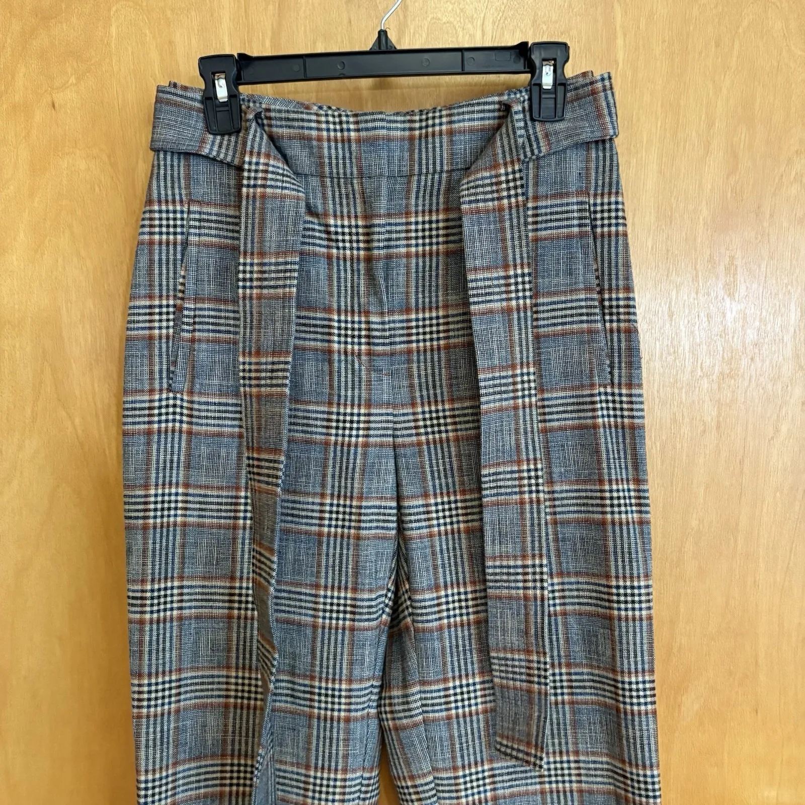 Aritzia Pants 6 Womens Wilfred Tie Front‎ Plaid Twill Straight Leg Trouser - Image 2