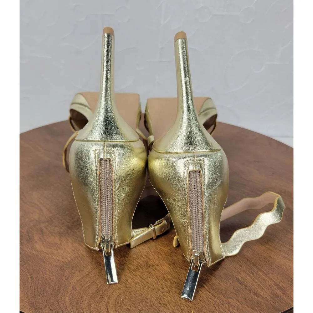 Kelly & Katie Womens Litton Sandals 10 Gold Strappy Platform Stiletto Heels - Image 14