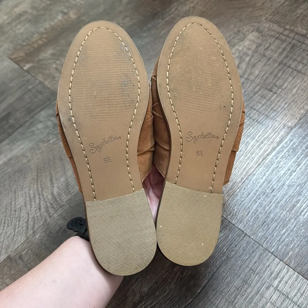 Seychelles Quilted Tan Suede Mules Women’s Size 6.5 Work‎ Casual - Image 9