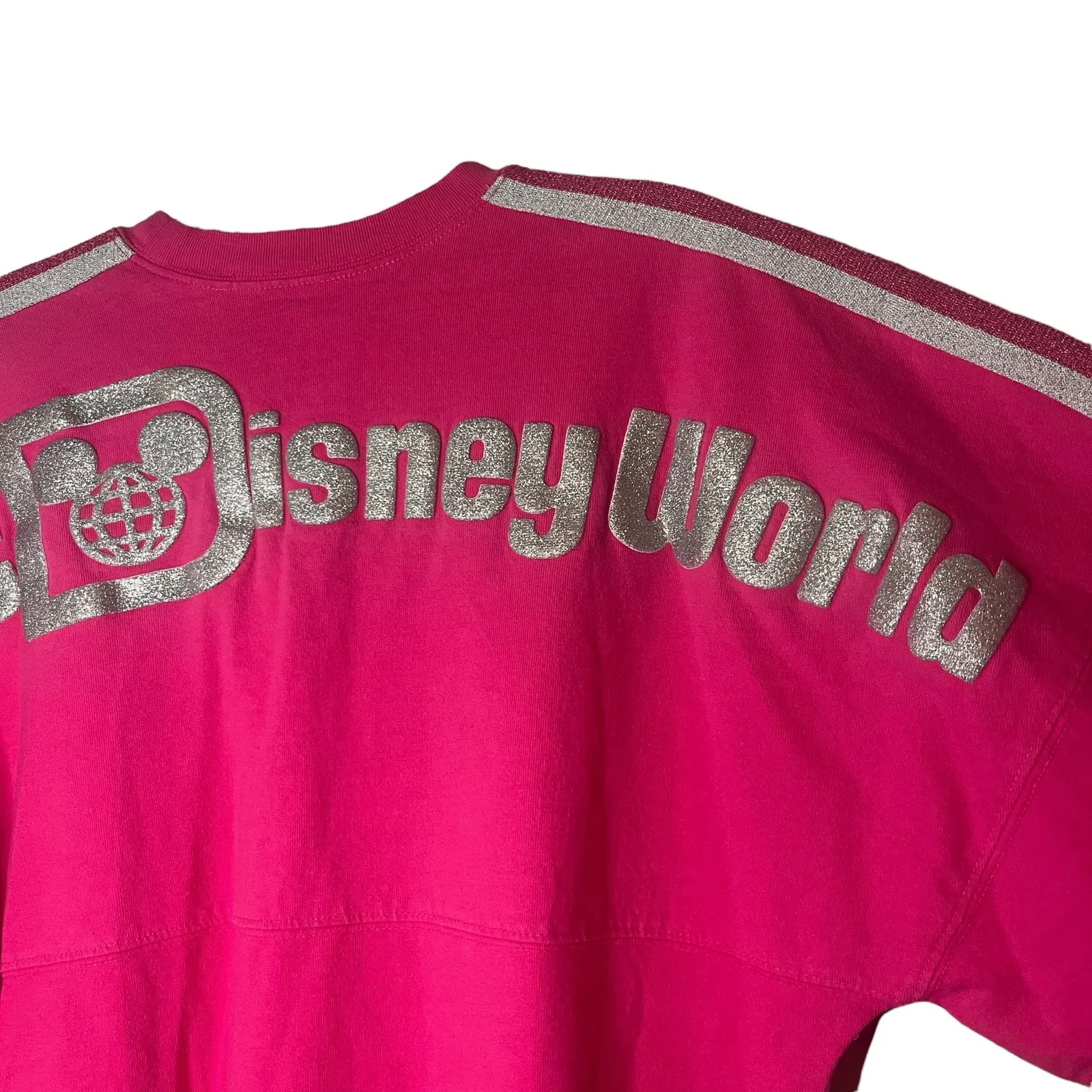 Disney Parks Pink Spirit Jersey Walt Disney World Glitter Logo Est. 1971 Sz S - Image 9