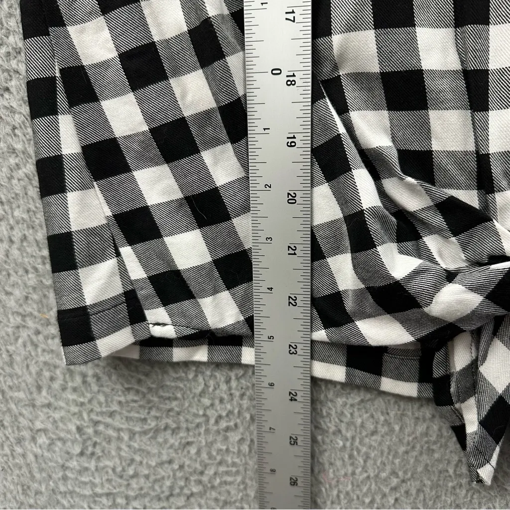 Madewell Button Back Buffalo Check Tie Tee Short Sleeve Gingham‎ Women's Small - Image 7