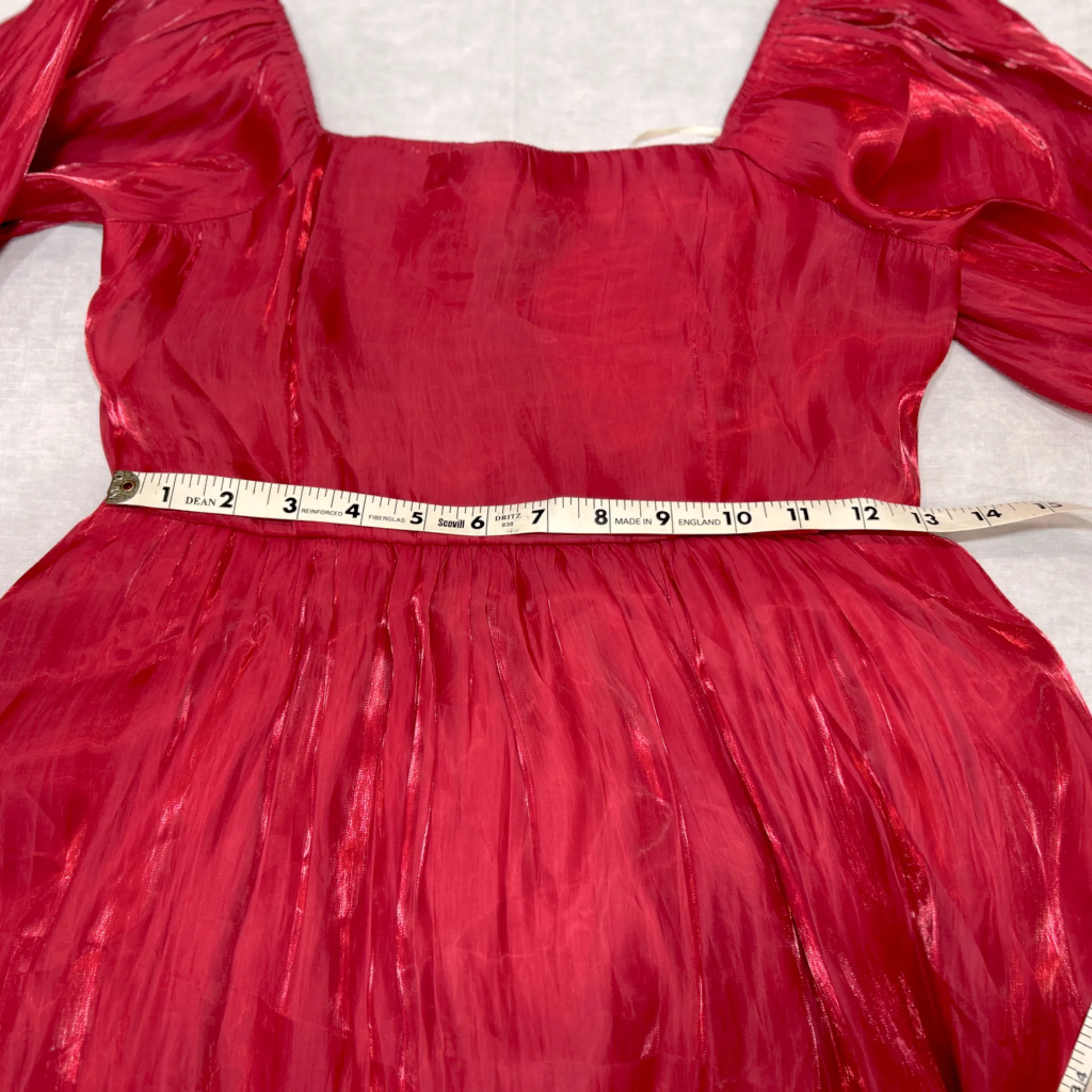 Umgee Long Sleeve Shimmer Mini Dress Smocked Back panel babydoll Size Small NWT - Image 10