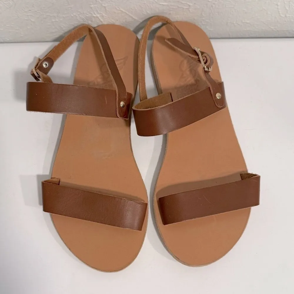 Ancient Greek Sandals Clio Brown Leather Sandals Size 36 US 6 VGUC - Image 4