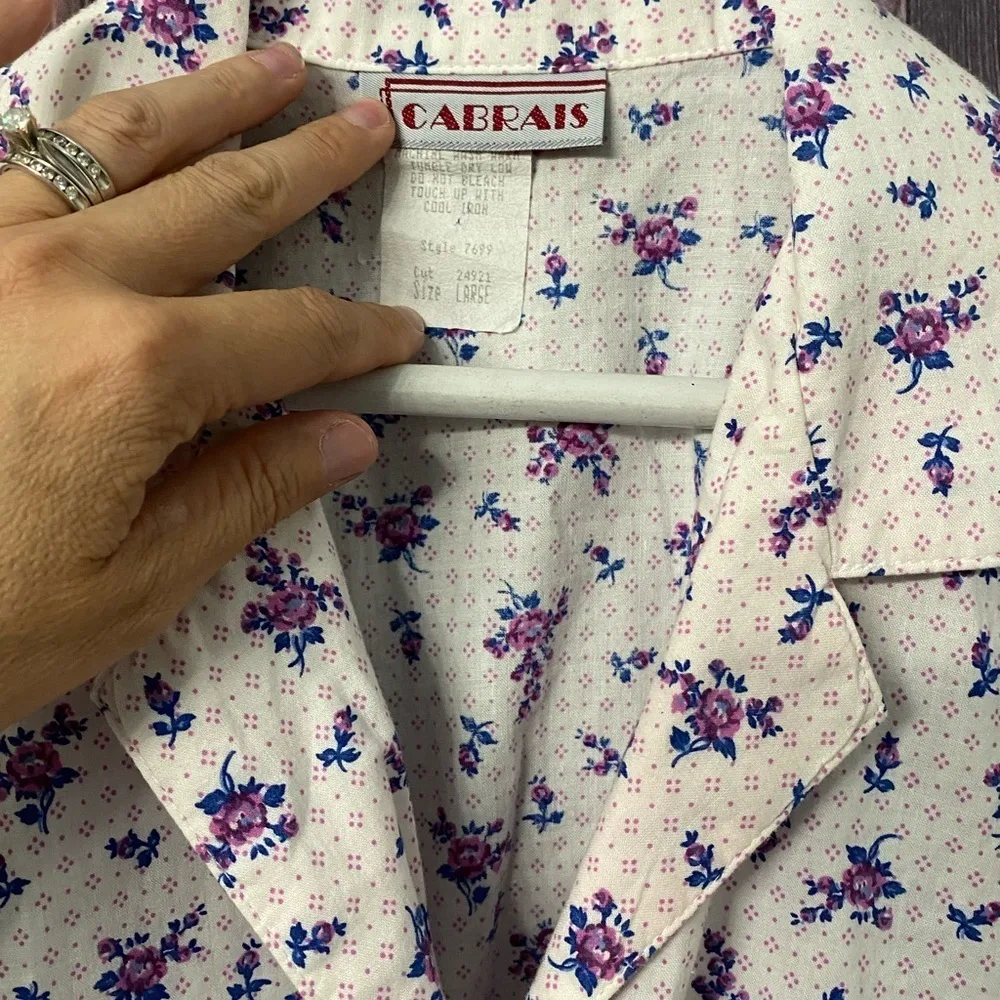 Vintage floral cropped button down Size L - Image 6
