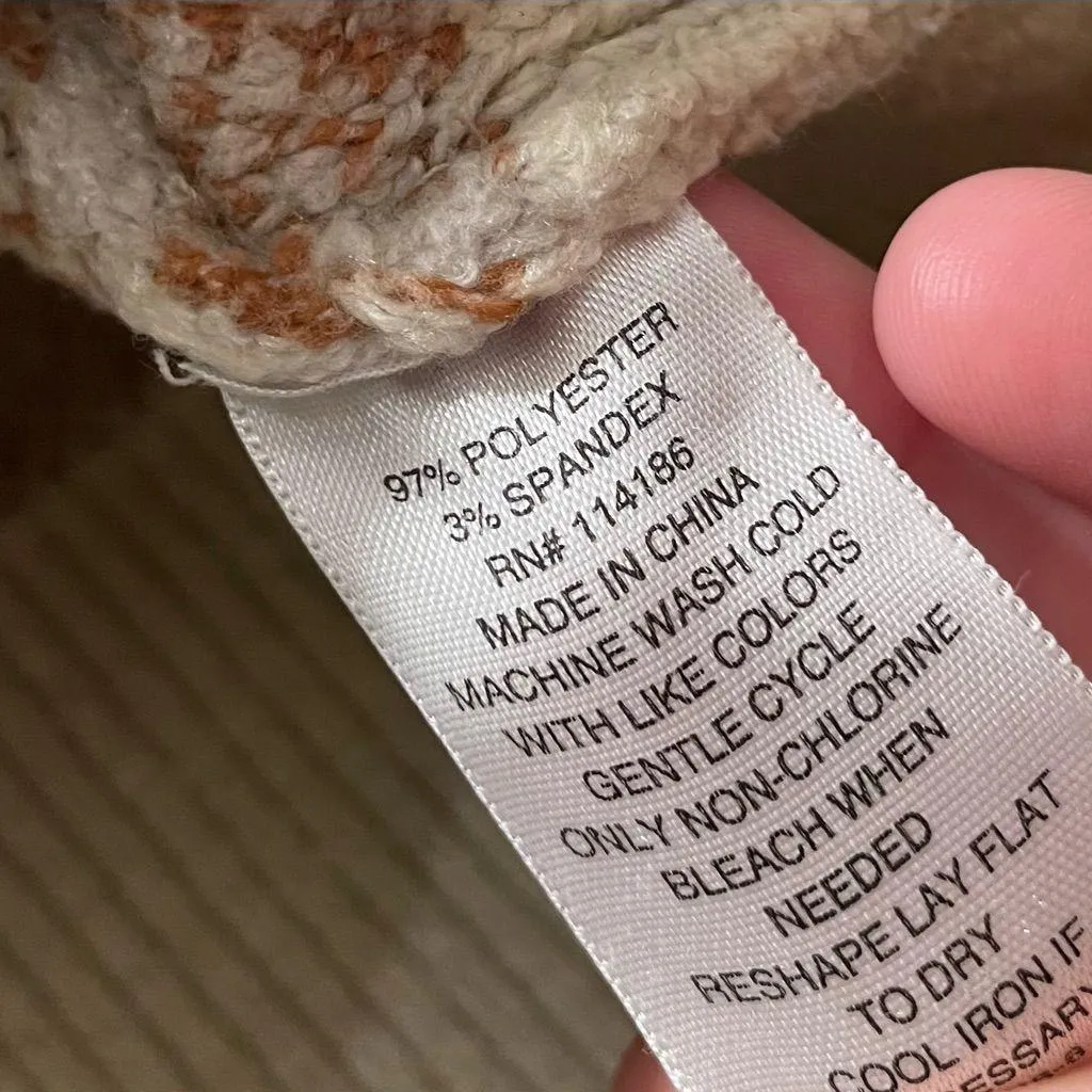 Arizona Jean Co. Preppy Brown & Cream Plaid Sleeveless V-Neck Sweater Vest - S - Image 8