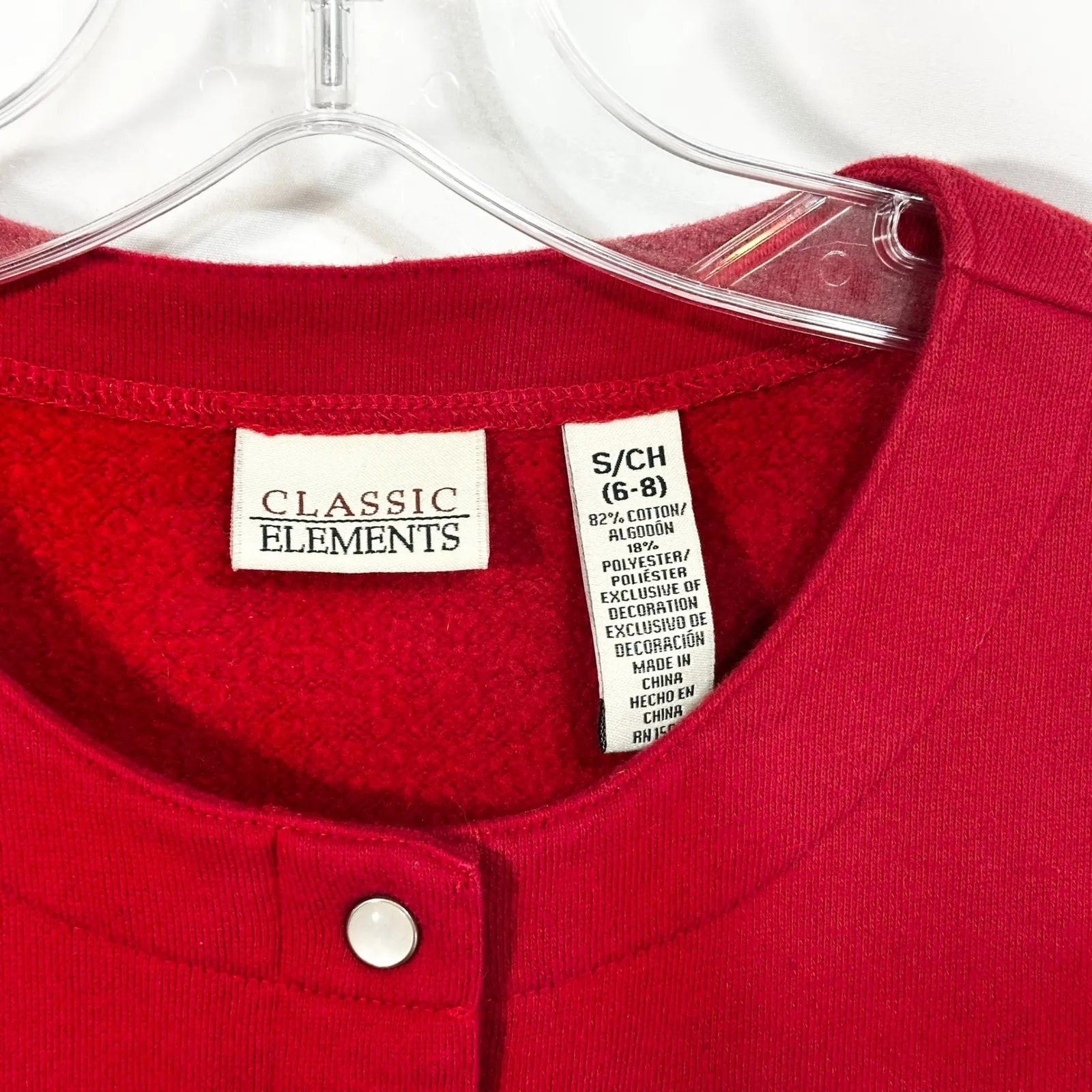 Classic Elements Small Sweater Christmas Winter Snowmen Cardigan Red Holiday 498 - Image 6