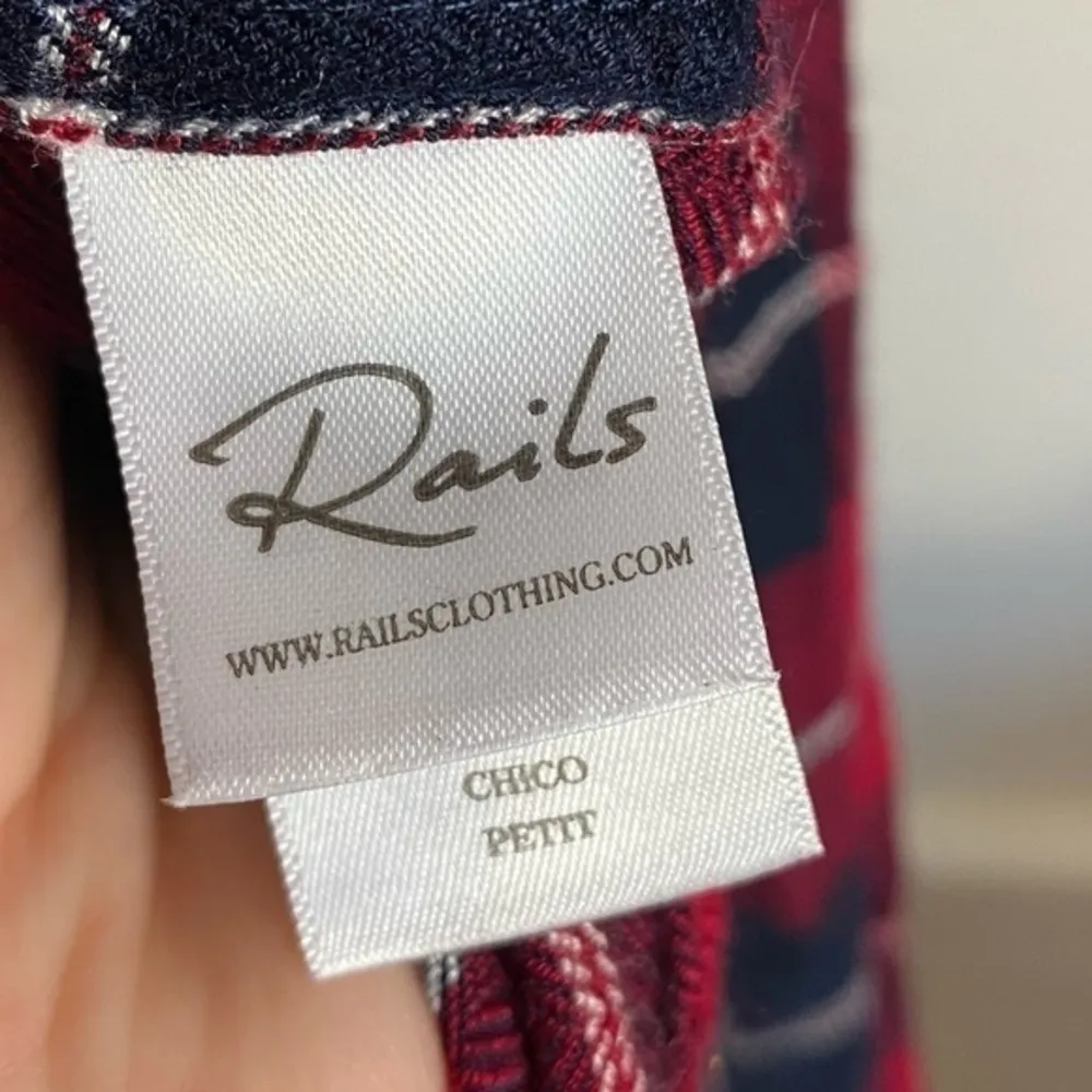 Rails • Red Plaid Crimson Navy Clara Button Down Top - Image 8