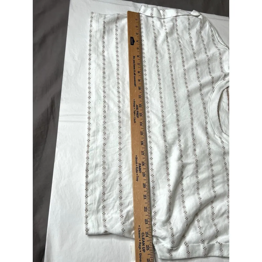 Splendid womens size L crop top white/beige cap sleeves Y2K oversized, summery - Image 3